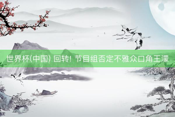 世界杯(中国) 回转! 节目组否定不雅众口角王濛