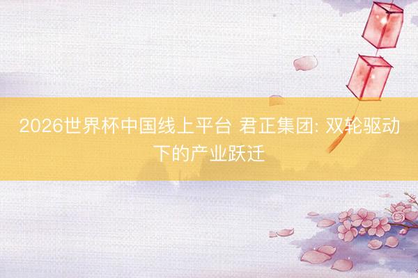 2026世界杯中国线上平台 君正集团: 双轮驱动下的产业跃迁