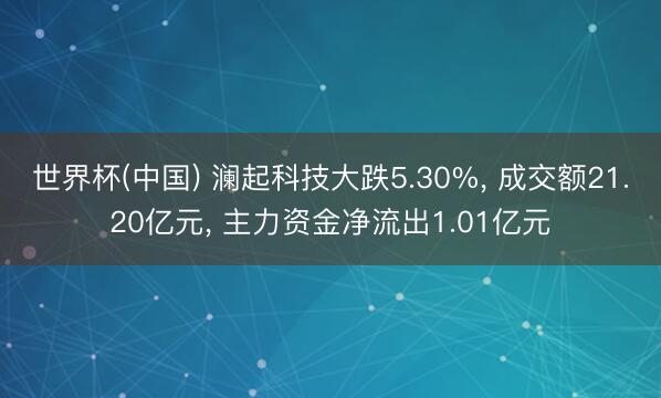 世界杯(中国) 澜起科技大跌5.30%， 成交额21.20亿元， 主力资金净流出1.01亿元