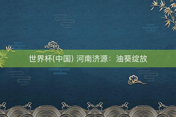 世界杯(中国) 河南济源:油葵绽放