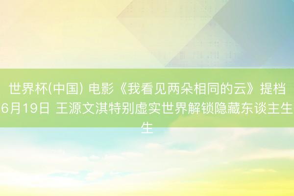世界杯(中国) 电影《我看见两朵相同的云》提档6月19日 王源文淇特别虚实世界解锁隐藏东谈主生