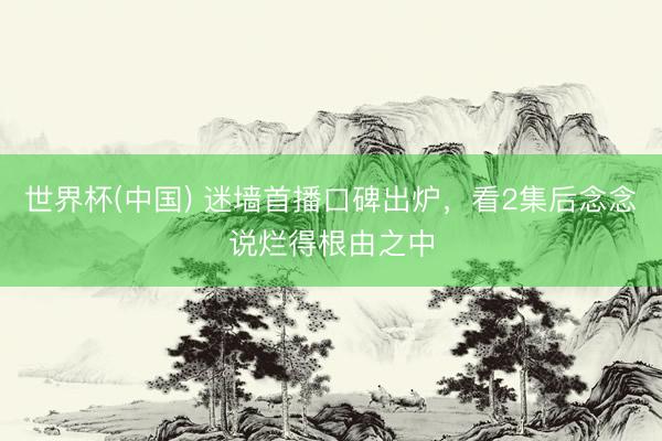 世界杯(中国) 迷墙首播口碑出炉，看2集后念念说烂得根由之中