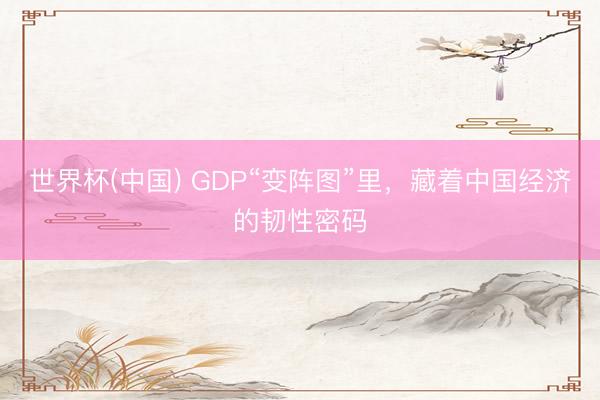 世界杯(中国) GDP“变阵图”里，藏着中国经济的韧性密码