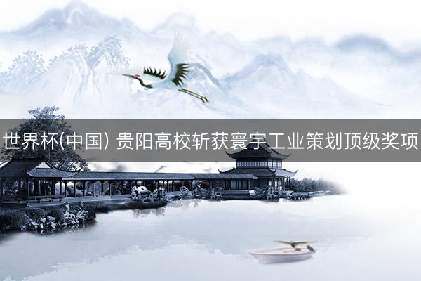 世界杯(中国) 贵阳高校斩获寰宇工业策划顶级奖项