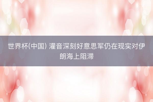 世界杯(中国) 灌音深刻好意思军仍在现实对伊朗海上阻滞