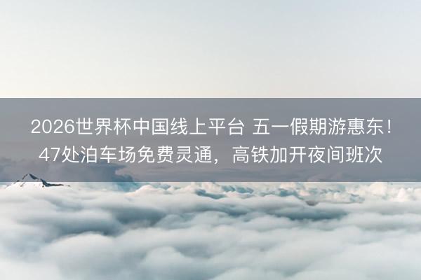 2026世界杯中国线上平台 五一假期游惠东！47处泊车场免费灵通，高铁加开夜间班次